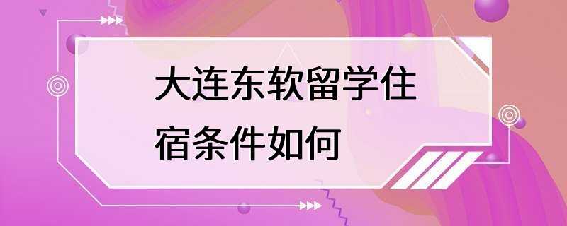 大连东软留学住宿条件如何