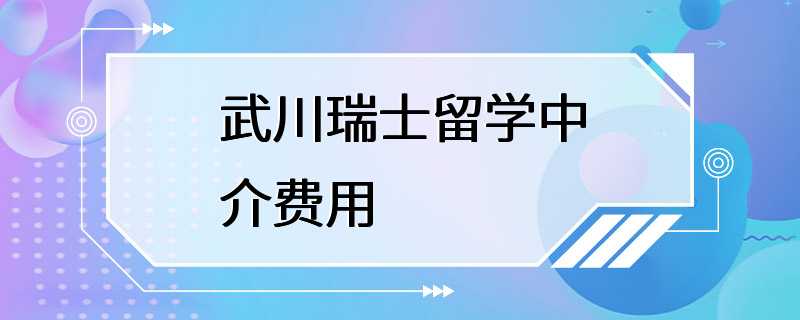 武川瑞士留学中介费用