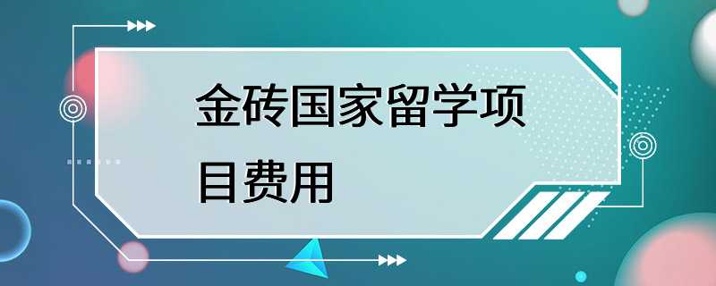 金砖国家留学项目费用