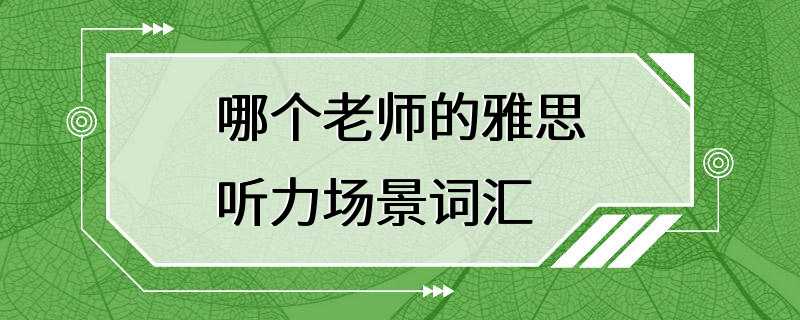 哪个老师的雅思听力场景词汇