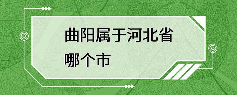 曲阳属于河北省哪个市