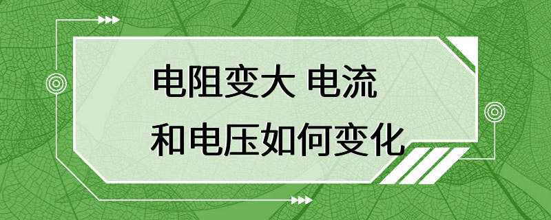 电阻变大 电流和电压如何变化