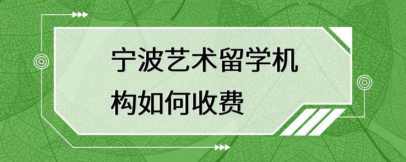 宁波艺术留学机构如何收费