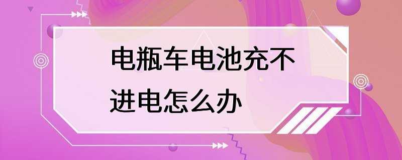 电瓶车电池充不进电怎么办