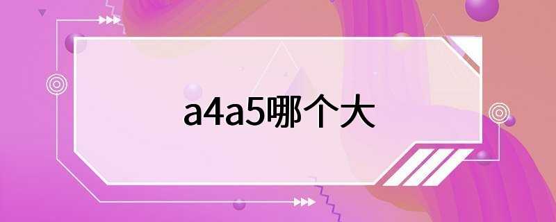 a4a5哪个大