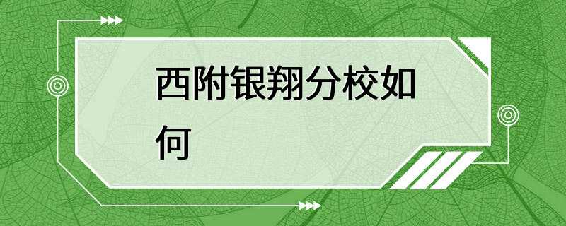 西附银翔分校如何