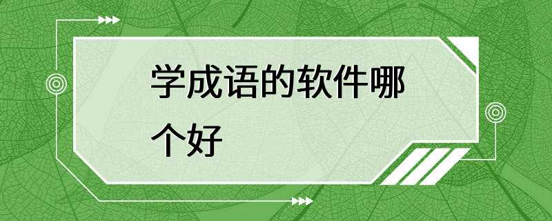 学成语的软件哪个好