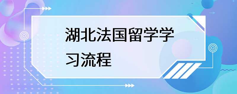 湖北法国留学学习流程