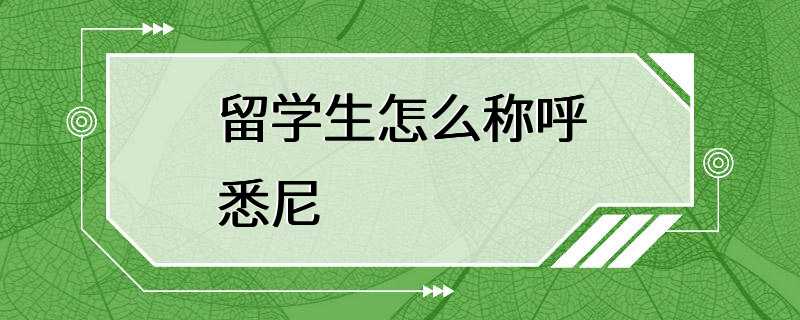 留学生怎么称呼悉尼