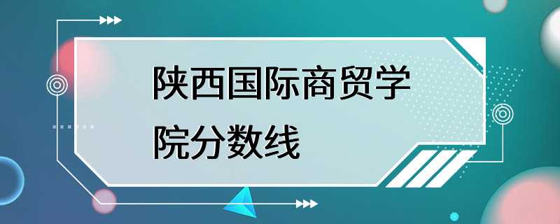 陕西国际商贸学院分数线