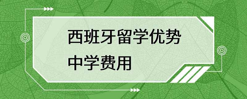 西班牙留学优势中学费用