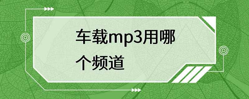 车载mp3用哪个频道