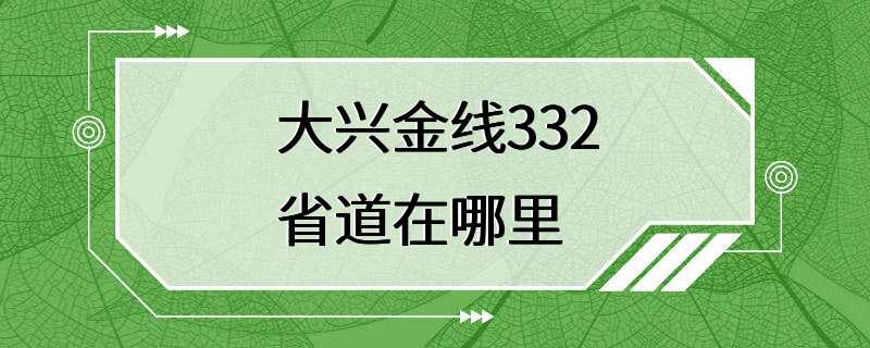 大兴金线332省道在哪里