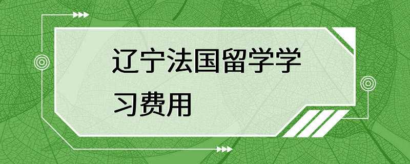 辽宁法国留学学习费用