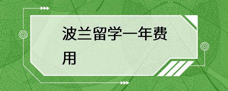 波兰留学一年费用