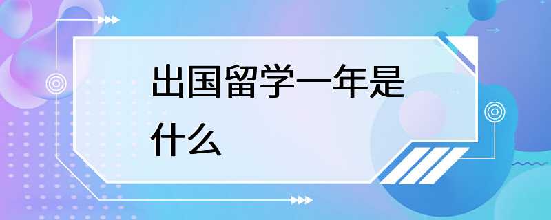 出国留学一年是什么