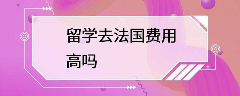 留学去法国费用高吗