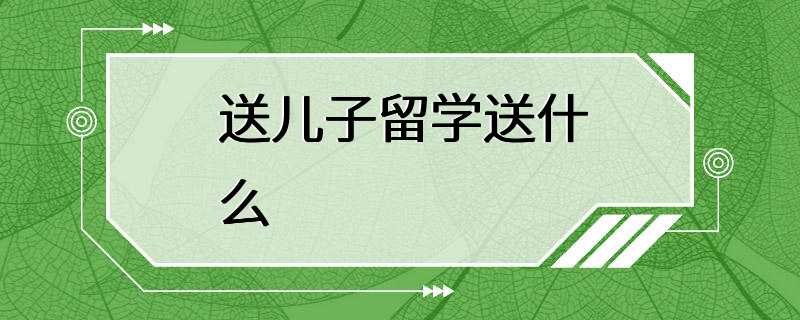 送儿子留学送什么