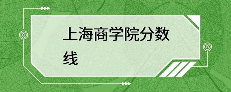 上海商学院分数线