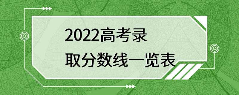 2022高考录取分数线一览表