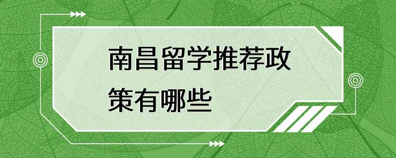 南昌留学推荐政策有哪些