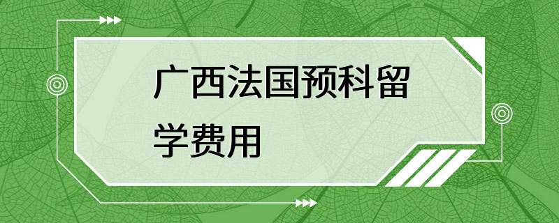 广西法国预科留学费用