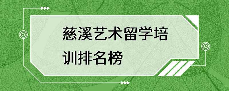 慈溪艺术留学培训排名榜