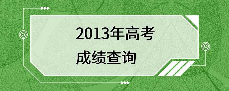 2013年高考成绩查询