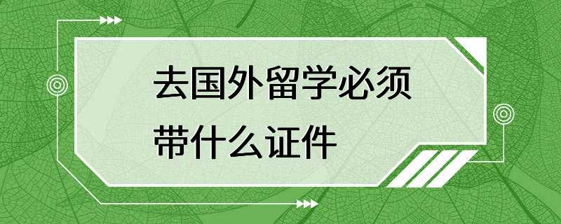 去国外留学必须带什么证件