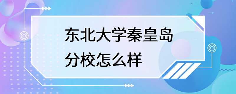 东北大学秦皇岛分校怎么样