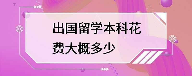 出国留学本科花费大概多少