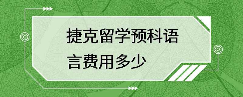 捷克留学预科语言费用多少