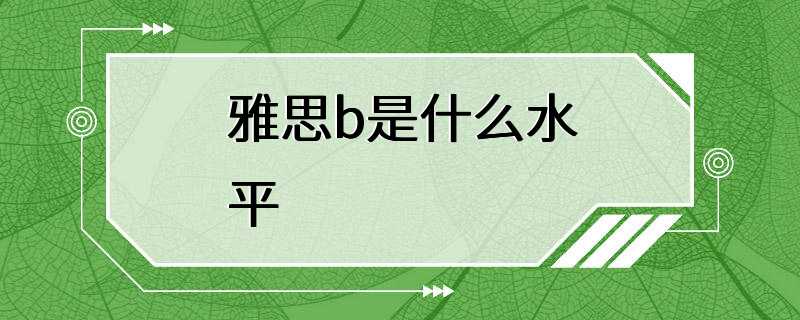 雅思b是什么水平