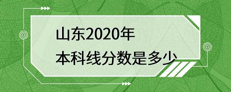 山东2020年本科线分数是多少