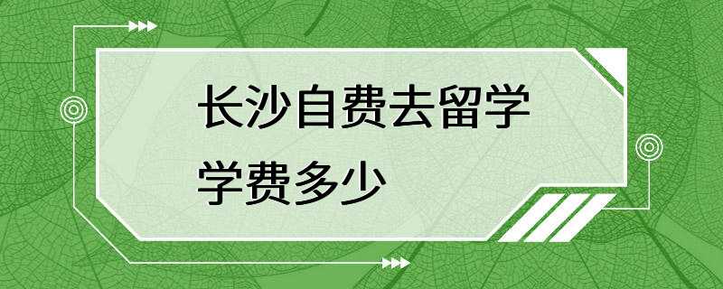 长沙自费去留学学费多少