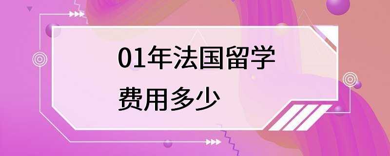 01年法国留学费用多少