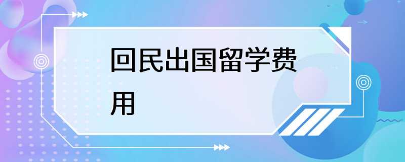 回民出国留学费用