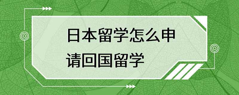 日本留学怎么申请回国留学