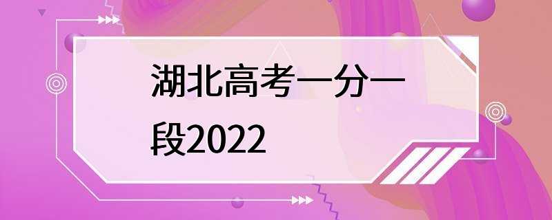 湖北高考一分一段2022