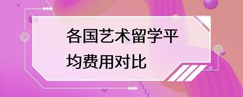 各国艺术留学平均费用对比