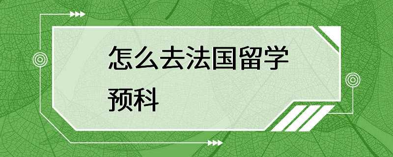 怎么去法国留学预科