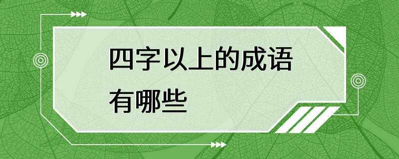 四字以上的成语有哪些