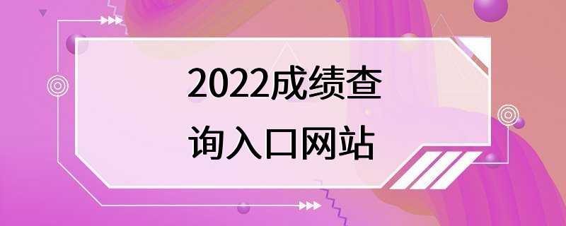 2022成绩查询入口网站