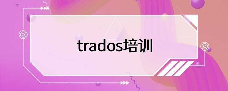 trados培训