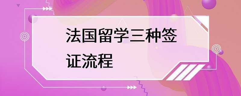 法国留学三种签证流程