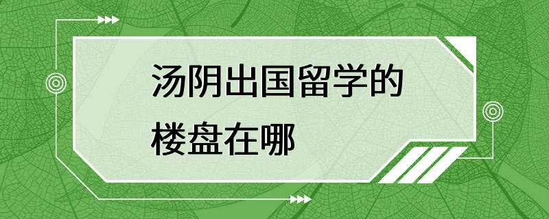 汤阴出国留学的楼盘在哪