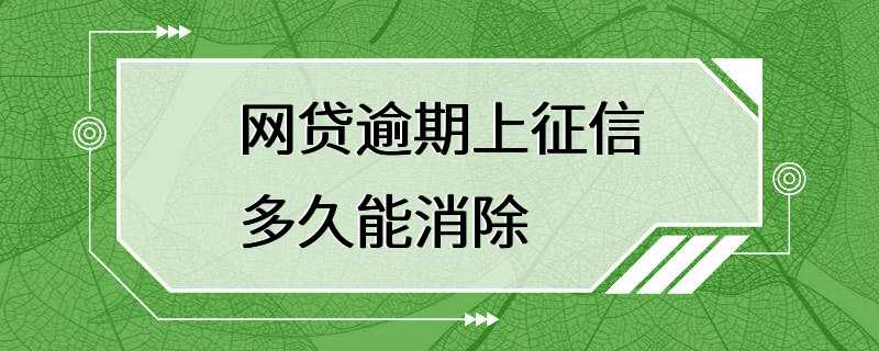 网贷逾期上征信多久能消除