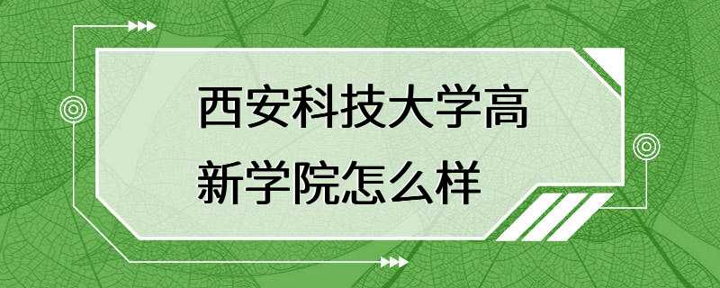 西安科技大学高新学院怎么样