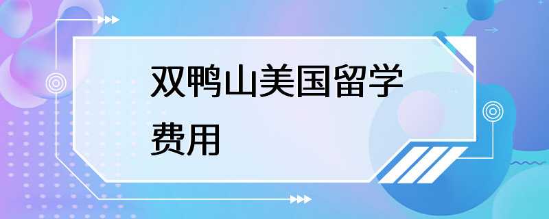 双鸭山美国留学费用