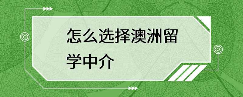 怎么选择澳洲留学中介